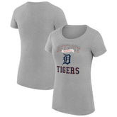 Heather Gray Detroit Tigers G-III 4Her by Carl Banks Women's Super-Slim Fit Lightweight Team Logo Graphic T-Shirt