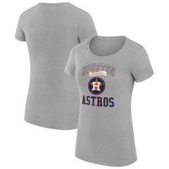 Heather Gray Houston Astros G-III 4Her by Carl Banks Women's Super-Slim Fit Lightweight Team Logo Graphic T-Shirt