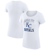 White Kansas City Royals G-III 4Her by Carl Banks Women's Super-Slim Fit Lightweight Team Logo Graphic T-Shirt