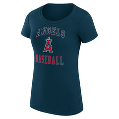 Navy Los Angeles Angels G-III 4Her by Carl Banks Women's Super-Slim Fit Lightweight Team Logo Graphic T-Shirt