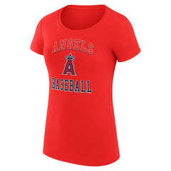 Red Los Angeles Angels G-III 4Her by Carl Banks Women's Super-Slim Fit Lightweight Team Logo Graphic T-Shirt