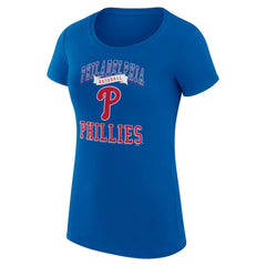 Royal Philadelphia Phillies G-III 4Her by Carl Banks Women's Super-Slim Fit Lightweight Team Logo Graphic T-Shirt