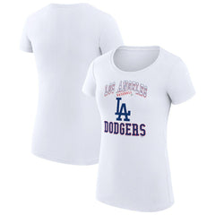 White Los Angeles Dodgers G-III 4Her by Carl Banks Women's Super-Slim Fit Lightweight Team Logo Graphic T-Shirt