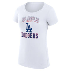 White Los Angeles Dodgers G-III 4Her by Carl Banks Women's Super-Slim Fit Lightweight Team Logo Graphic T-Shirt