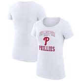 White Philadelphia Phillies G-III 4Her by Carl Banks Women's Super-Slim Fit Lightweight Team Logo Graphic T-Shirt
