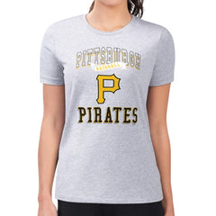Heather Gray Pittsburgh Pirates G-III 4Her by Carl Banks Women's Super-Slim Fit Lightweight Team Logo Graphic T-Shirt