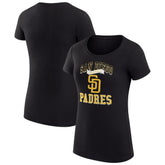 Black San Diego Padres G-III 4Her by Carl Banks Women's Super-Slim Fit Lightweight Team Logo Graphic T-Shirt