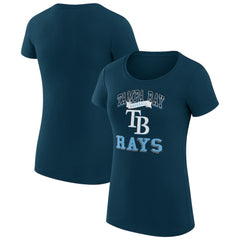 Navy Tampa Bay Rays G-III 4Her by Carl Banks Women's Super-Slim Fit Lightweight Team Logo Graphic T-Shirt