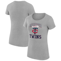Heather Gray Minnesota Twins G-III 4Her by Carl Banks Women's Super-Slim Fit Lightweight Team Logo Graphic T-Shirt