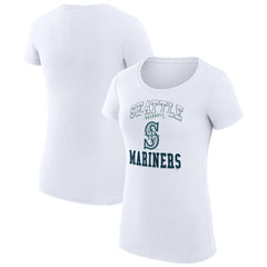 White Seattle Mariners G-III 4Her by Carl Banks Women's Super-Slim Fit Lightweight Team Logo Graphic T-Shirt