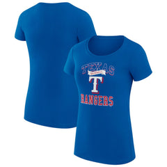 Royal Texas Rangers G-III 4Her by Carl Banks Women's Super-Slim Fit Lightweight Team Logo Graphic T-Shirt