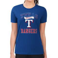 Royal Texas Rangers G-III 4Her by Carl Banks Women's Super-Slim Fit Lightweight Team Logo Graphic T-Shirt