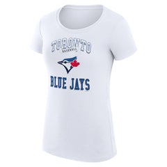 White Toronto Blue Jays G-III 4Her by Carl Banks Women's Super-Slim Fit Lightweight Team Logo Graphic T-Shirt
