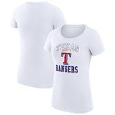White Texas Rangers G-III 4Her by Carl Banks Women's Super-Slim Fit Lightweight Team Logo Graphic T-Shirt