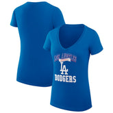 Royal Los Angeles Dodgers G-III 4Her by Carl Banks Women's Super-Slim Fit Lightweight Team Logo Graphic V-Neck T-Shirt