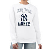 White New York Yankees G-III 4Her by Carl Banks Women's Team Logo Graphic Tri-Blend Fleece Pullover Sweatshirt