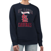 Navy St. Louis Cardinals G-III 4Her by Carl Banks Women's Team Logo Graphic Tri-Blend Fleece Pullover Sweatshirt