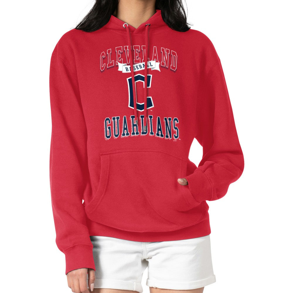 Red Cleveland Guardians G-III 4Her by Carl Banks Women's Team Logo Graphic Fleece Pullover Hoodie