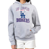 Heather Gray Los Angeles Dodgers G-III 4Her by Carl Banks Women's Team Logo Graphic Fleece Pullover Hoodie