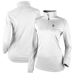 White Los Angeles Dodgers Columbia Women's Cooperstown Collection Shotgun 2.0 Omni-Wick Quarter-Zip Top - White