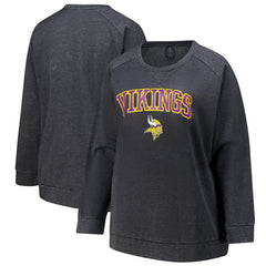 Profile Women's Plus Size Acid Wash Raglan Sweatshirt - Minnesota Vikings Sweatshirts