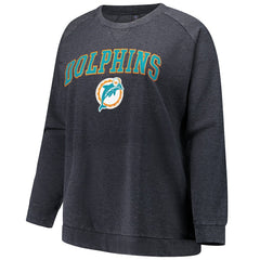 Profile Women's Plus Size Acid Wash Raglan Sweatshirt - Miami Dolphins Sweatshirts