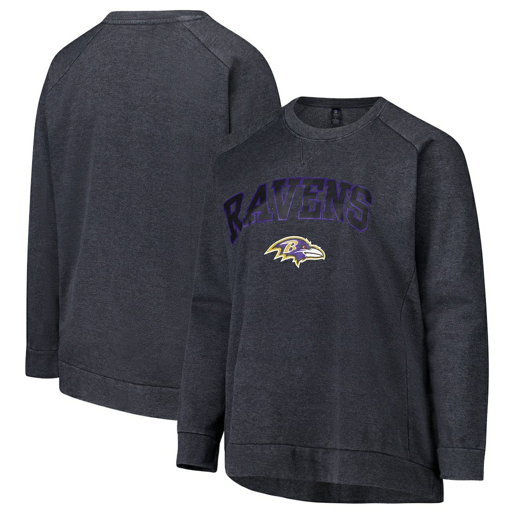 Profile Women's Plus Size Acid Wash Raglan Sweatshirt - Baltimore Ravens Sweatshirts