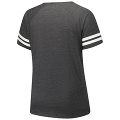 Women's Plus Size Logo Striped Raglan Notch Neck T-Shirt - Arizona Cardinals T-shirts