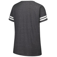 Women's Plus Size Logo Striped Raglan Notch Neck T-Shirt - New York Jets T-shirts