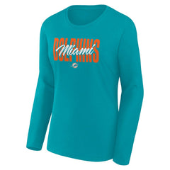 Women's Long Sleeve Scoop Neck T-Shirt - Miami Dolphins T-shirts