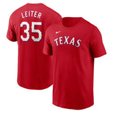 Red Jack Leiter Texas Rangers Nike Fuse Name & Number T-Shirt