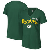 G-III 4Her by Carl Banks Women's Post Season V-Neck T-Shirt - Green Bay Packers T-shirts