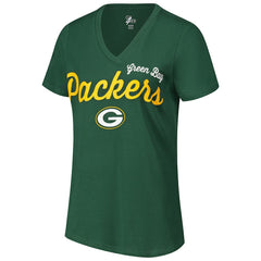 G-III 4Her by Carl Banks Women's Post Season V-Neck T-Shirt - Green Bay Packers T-shirts