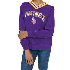 Tommy Hilfiger Women's Alice V-Neck Pullover Sweatshirt - Minnesota Vikings Pullover