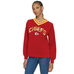 Tommy Hilfiger Women's Alice V-Neck Pullover Sweatshirt - Kansas City Chiefs Pullover
