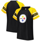 Starter Women's 1st Rounder Color Block Raglan Top - Pittsburgh Steelers Tops