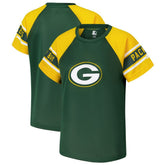 Starter Women's 1st Rounder Color Block Raglan Top - Green Bay Packers Tops