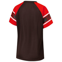 Starter Women's 1st Rounder Color Block Raglan Top - Cleveland Browns Tops