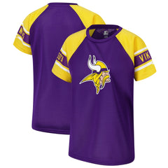 Starter Women's 1st Rounder Color Block Raglan Top - Minnesota Vikings Tops