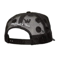 Mitchell & Ness Golden State Warriors Monogram Allover Logo Mesh Trucker Adjustable Hat sale