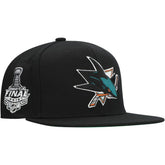 NHL San Jose Sharks Mitchell & Ness Core Top Spot Snapback Hat