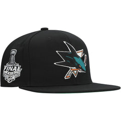 NHL San Jose Sharks Mitchell & Ness Core Top Spot Snapback Hat