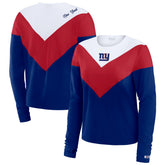 WEAR by Erin Andrews Women's Chevron Tri-Blend Long Sleeve T-Shirt - New York Giants T-shirts