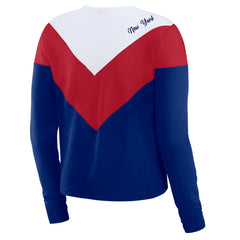 WEAR by Erin Andrews Women's Chevron Tri-Blend Long Sleeve T-Shirt - New York Giants T-shirts