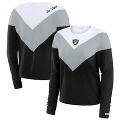 WEAR by Erin Andrews Women's Chevron Tri-Blend Long Sleeve T-Shirt - Las Vegas Raiders T-shirts