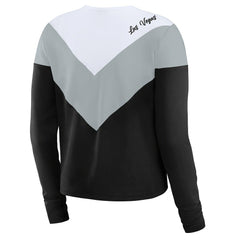 WEAR by Erin Andrews Women's Chevron Tri-Blend Long Sleeve T-Shirt - Las Vegas Raiders T-shirts