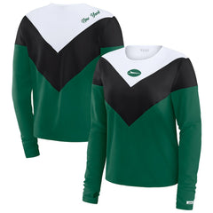 WEAR by Erin Andrews Women's Chevron Tri-Blend Long Sleeve T-Shirt - New York Jets T-shirts