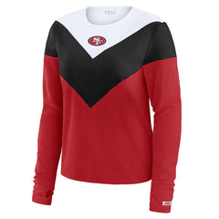 WEAR by Erin Andrews Women's Chevron Tri-Blend Long Sleeve T-Shirt - San Francisco 49ers T-shirts