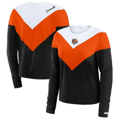 WEAR by Erin Andrews Women's Plus Size Chevron Tri-Blend Long Sleeve T-Shirt - Cincinnati Bengals T-shirts