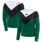 WEAR by Erin Andrews Women's Plus Size Chevron Tri-Blend Long Sleeve T-Shirt - New York Jets T-shirts